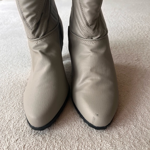 Vintage Faux Fur Lined Heeled Winter Boots 8 Grey - Picture 9 of 13